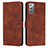 Leather Case Stands Flip Cover Holder Y03X for Samsung Galaxy Note 20 5G Brown