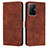 Leather Case Stands Flip Cover Holder Y03X for Xiaomi Mi 11T 5G Brown