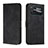 Leather Case Stands Flip Cover Holder Y03X for Xiaomi Poco C40 Black