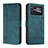 Leather Case Stands Flip Cover Holder Y03X for Xiaomi Poco C40 Green