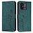 Leather Case Stands Flip Cover Holder Y03X for Xiaomi Poco C55 Green