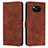 Leather Case Stands Flip Cover Holder Y03X for Xiaomi Poco X3 NFC Brown