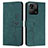 Leather Case Stands Flip Cover Holder Y03X for Xiaomi Redmi 10 India Green