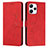 Leather Case Stands Flip Cover Holder Y03X for Xiaomi Redmi 12 4G Red