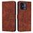 Leather Case Stands Flip Cover Holder Y03X for Xiaomi Redmi 12C 4G Brown