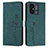 Leather Case Stands Flip Cover Holder Y03X for Xiaomi Redmi 12C 4G Green