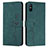 Leather Case Stands Flip Cover Holder Y03X for Xiaomi Redmi 9AT Green