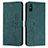 Leather Case Stands Flip Cover Holder Y03X for Xiaomi Redmi 9i Green