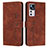 Leather Case Stands Flip Cover Holder Y03X for Xiaomi Redmi K50 Ultra 5G Brown