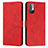 Leather Case Stands Flip Cover Holder Y03X for Xiaomi Redmi Note 10 5G Red