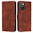 Leather Case Stands Flip Cover Holder Y03X for Xiaomi Redmi Note 11 4G (2021) Brown