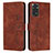 Leather Case Stands Flip Cover Holder Y03X for Xiaomi Redmi Note 11 4G (2022) Brown