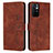 Leather Case Stands Flip Cover Holder Y03X for Xiaomi Redmi Note 11 5G Brown