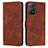 Leather Case Stands Flip Cover Holder Y03X for Xiaomi Redmi Note 11 Pro 4G Brown