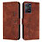 Leather Case Stands Flip Cover Holder Y03X for Xiaomi Redmi Note 11 Pro 5G Brown