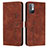 Leather Case Stands Flip Cover Holder Y03X for Xiaomi Redmi Note 11 SE 5G Brown