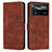 Leather Case Stands Flip Cover Holder Y03X for Xiaomi Redmi Note 11E Pro 5G Brown