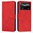 Leather Case Stands Flip Cover Holder Y03X for Xiaomi Redmi Note 11E Pro 5G Red