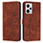 Leather Case Stands Flip Cover Holder Y03X for Xiaomi Redmi Note 12 Explorer Brown