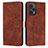 Leather Case Stands Flip Cover Holder Y03X for Xiaomi Redmi Note 12 Turbo 5G Brown