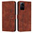 Leather Case Stands Flip Cover Holder Y03X for Xiaomi Redmi Note 12S Brown