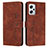 Leather Case Stands Flip Cover Holder Y03X for Xiaomi Redmi Note 12T Pro 5G Brown