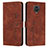 Leather Case Stands Flip Cover Holder Y03X for Xiaomi Redmi Note 9S Brown