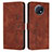 Leather Case Stands Flip Cover Holder Y03X for Xiaomi Redmi Note 9T 5G Brown