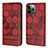 Leather Case Stands Flip Cover Holder Y04B for Apple iPhone 13 Pro Red Wine