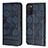 Leather Case Stands Flip Cover Holder Y04B for Samsung Galaxy A02s Blue