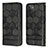 Leather Case Stands Flip Cover Holder Y04B for Samsung Galaxy A03 Black