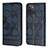 Leather Case Stands Flip Cover Holder Y04B for Samsung Galaxy A03 Blue