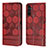 Leather Case Stands Flip Cover Holder Y04B for Samsung Galaxy A04s Red