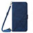 Leather Case Stands Flip Cover Holder Y04B for Samsung Galaxy A12 5G Blue