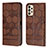 Leather Case Stands Flip Cover Holder Y04B for Samsung Galaxy A13 4G Brown