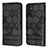 Leather Case Stands Flip Cover Holder Y04B for Samsung Galaxy A13 5G Black