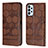 Leather Case Stands Flip Cover Holder Y04B for Samsung Galaxy A23 4G Brown