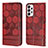 Leather Case Stands Flip Cover Holder Y04B for Samsung Galaxy A33 5G Red