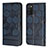 Leather Case Stands Flip Cover Holder Y04B for Samsung Galaxy F02S SM-E025F Blue