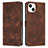 Leather Case Stands Flip Cover Holder Y04X for Apple iPhone 13 Brown