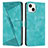 Leather Case Stands Flip Cover Holder Y04X for Apple iPhone 15 Plus Green