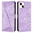 Leather Case Stands Flip Cover Holder Y04X for Apple iPhone 15 Plus Purple