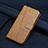 Leather Case Stands Flip Cover Holder Y04X for Google Pixel 6 Pro 5G Light Brown