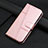 Leather Case Stands Flip Cover Holder Y04X for Oppo Reno10 Pro+ Plus 5G Rose Gold