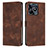 Leather Case Stands Flip Cover Holder Y04X for Realme C51 Brown