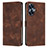 Leather Case Stands Flip Cover Holder Y04X for Realme Narzo N55 Brown