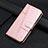 Leather Case Stands Flip Cover Holder Y04X for Samsung Galaxy F02S SM-E025F Rose Gold