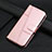 Leather Case Stands Flip Cover Holder Y04X for Xiaomi Poco F5 5G Rose Gold