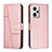 Leather Case Stands Flip Cover Holder Y04X for Xiaomi Redmi Note 12 Explorer Rose Gold
