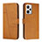 Leather Case Stands Flip Cover Holder Y04X for Xiaomi Redmi Note 12 Pro+ Plus 5G Light Brown